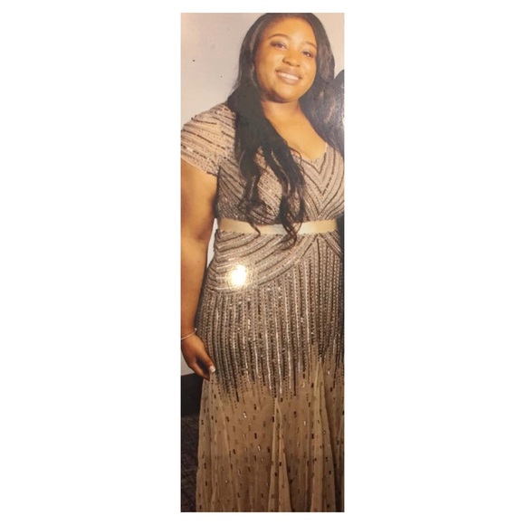 Plus size Adrianna Papell Gown w intricate beading - Picture 1 of 2